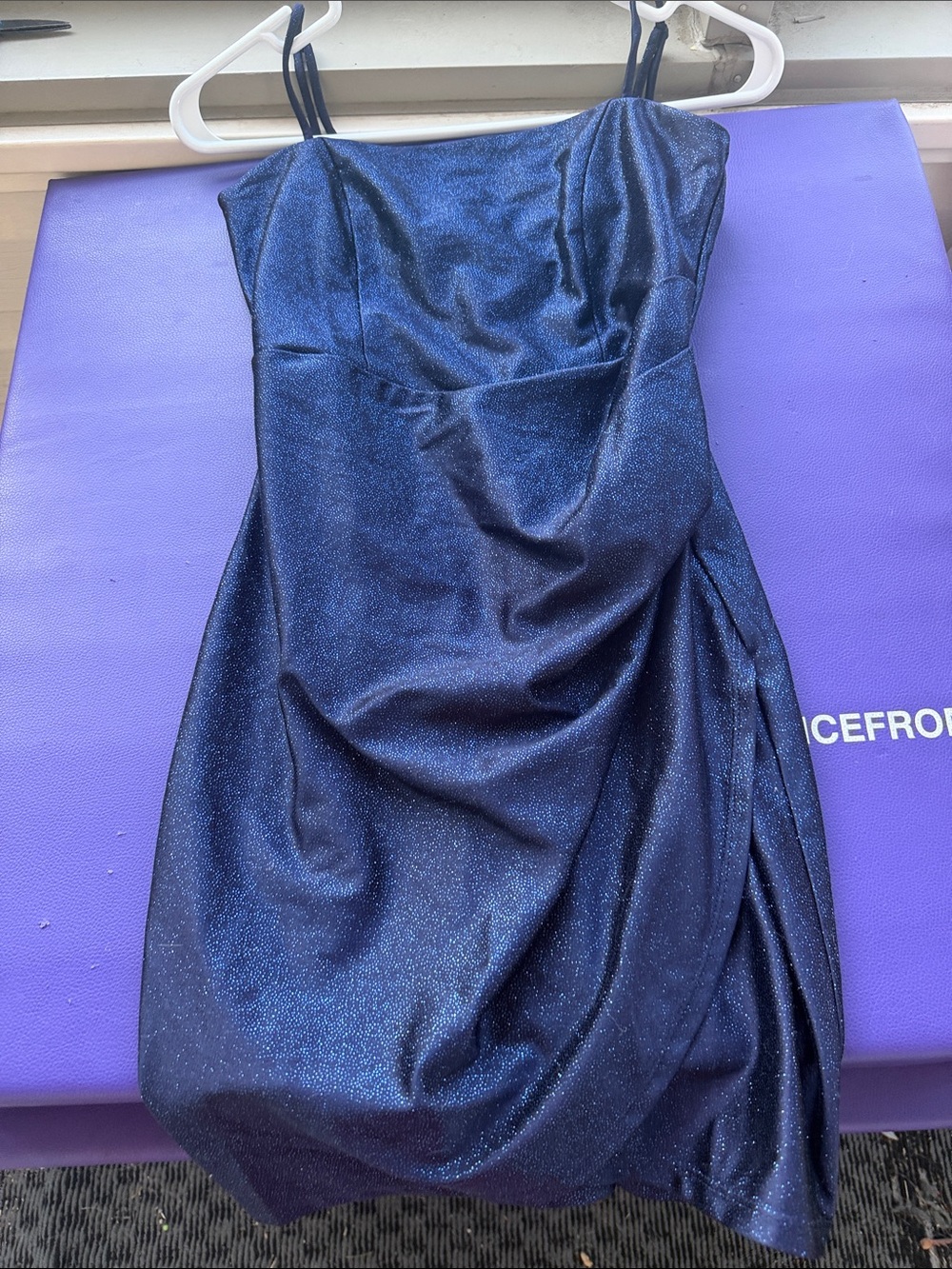 Windsor Navy Sparkle Strappy Mini Dress